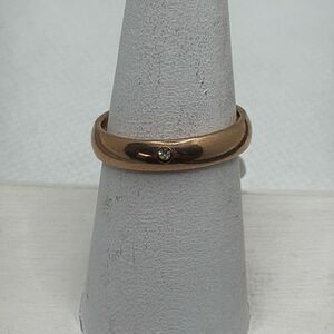 NWOT Size 8 Stainless steel band with solitaire zircon stone